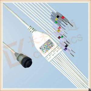 New Design Kenz Pc 104 One Piece Ecg Cable 10 Leadwires Needle, Iec