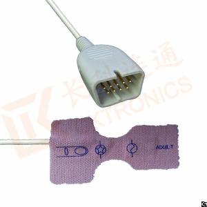 Nihon Kohden 9 Pin Disposable Spo2 Sensor, Adult, 0.9m