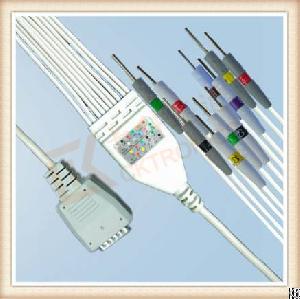One Year Warranty Nihon Kohden One Piece Ecg Cable Without Screws Needle, Iec