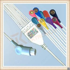 One Year Warranty Philips Hp One Piece Ecg Cable 10 Leadwires Snap, Aha