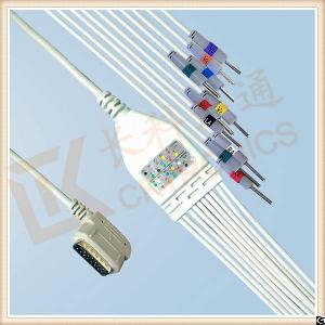Tpu Kenz Pc 109 One Piece Ecg Cable 10 Leadwires Needle, Aha
