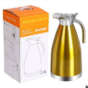Zc-da-c Stainless Steel Thermal Coffee Carafe, Double Walled Vacuum Insulated Carafe With Press Butt