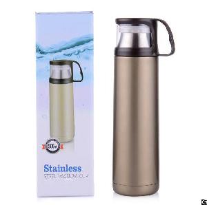 Zc-gz-d Stainless Steel Thermos Bottle, Vacuum Insulated Water Bottle With Handle Cup For Hot