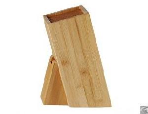 High Quality Free Insert Bamboo / Mdf / Wooden Square Knife Block