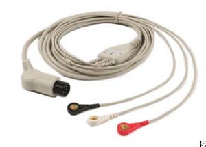 Compatible Ecg Cable 3 Leads Cable