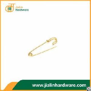 Can Pass All Eu Testing Premium Quality Gold Plated Brass Safety Pin 70mm 1.9mm Size Brooch Jewelry