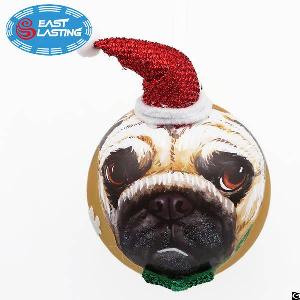 Christmas Glass Dog Ornament For Tree Decoration
