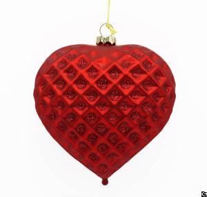 Classic Glass Heart Shaped Glass Christmas Ornament Hanging Crafts