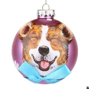 Hand Blown Ball Christmas Dog Tree Ornaments Wholesale