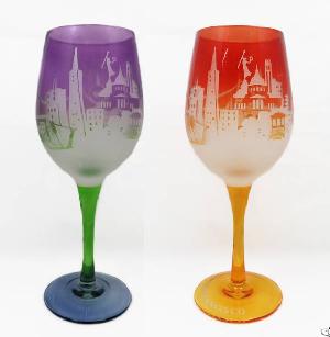 Personalized Custom Etched Long Stem Wine Glass Drinkware