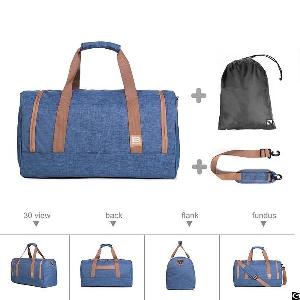 Duffel Bag Large Foldable Weekend Travel Shoulder Handbag Overnight Gym Carry-on With Shoe Bag