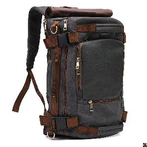 Vintage Canvas Tactical Backpack Multifunctional Shoulder Straps Travel Duffel Rucksack Hiking Bag
