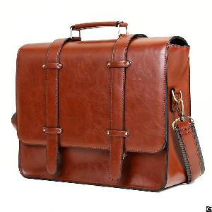Vintage Faux Leather Handbag Messenger Bag Briefcase Satchel Purse