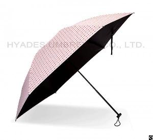 Houndtooth Check Quick Open Womens Folding Umbrella