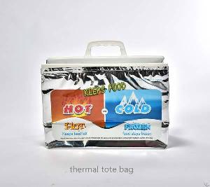 Plastic Aluminium Foil Thermal Tote Bag With Gusset
