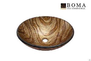 carve foil counter round glass vessel basin