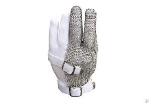 Stainless Steel Mesh Three Finger Safety Work Gloves / Smg-002