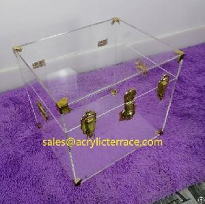 Lucite Acrylic Perspex Trunk Chest With Vintage Hardwards Available In Various Designs