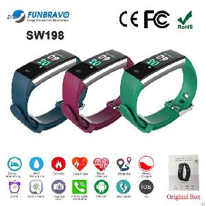 Sw198 Waterproof Ip67 Smart Fitness Bracelet Heart Rate Monitor For Ios Android