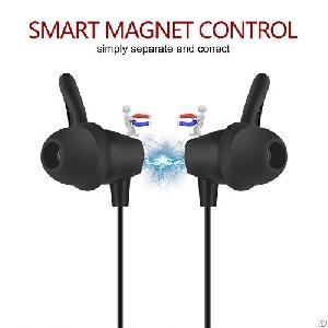 a6 smart magnet control secure fit bluetooth earphone sport