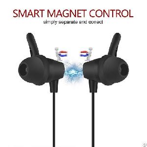 A6 Smart Magnet Control Secure Fit Bluetooth Earphone For Sport