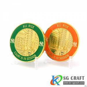 3d enamel gold plated challenge coins