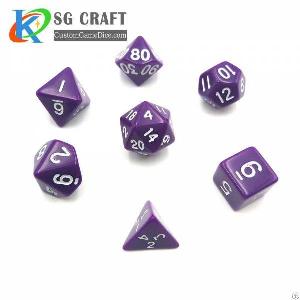 purple plastic dice