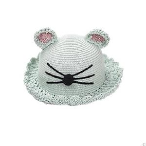 Fashion Cat Ear Custom Kids Straw Hat