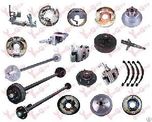trailer spring torsion axles electric hydraulic mechanicl brakes drums hubs