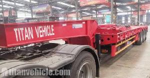 80t Low Bed Truck 3 Axle Trailer For Zambia