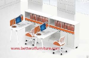 Full Set T Shape 2 Person Office Workstation Wooden Top And Steel Leg Combination