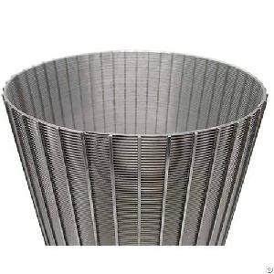 Stainless Steel Wedge Wire Rotary Filter Screen Johnson Tube For Wastewater Filtration