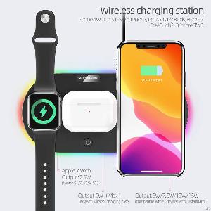 Phonemust 15w Qi 3-in-1 Wireless Charger Stand Pad For Apple Devices Pm-z5d