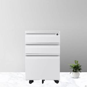 Mobile Pedestal Office Filing Cabinet With 3 Drawers
