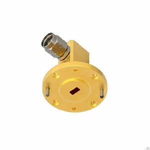 u band 40 60ghz right angle waveguide coaxial adapter wr19 bj500 flang 1 85mm connector