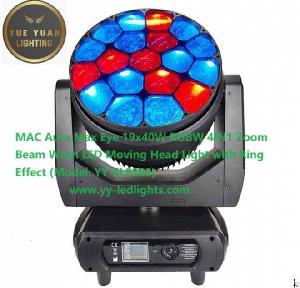 Mac Aura Max Eye 19x40w Rgbw 4in1 Led Zoom Beam Wash Moving Head Light With Ring Effect