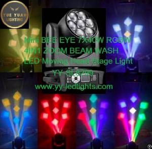 Mini Bee Eye 7x40w Rgbw 4in1 Zoom Beam Wash Led Moving Head Dj Disco Clubs Wedding Party Stage Light