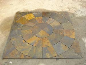 Black Slate Floor Circle Tile, Pattern Paving From Slateofchina