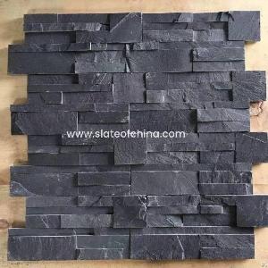 China Black Culture Stone Veneer Slate Wall Cladding Panel From Slateofchina