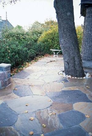 irregular rusty slate flagstones walkway pavers slateofchina