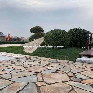 multicolor rusty slate irregular random flagstones crazy stone patio