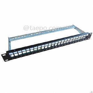 19-inch 1u Height 24 Port Blank Patch Panel For Stp Keystone Jack With Cable Manager From Cn Factory