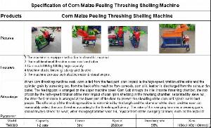 corn maize peeling threshing shelling machine
