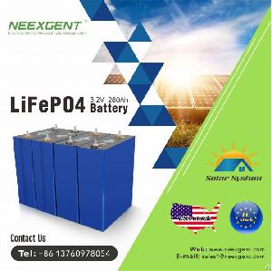 Neexgent Lithium Ion Batteries 3.2v 280ah Baterias Prismatic Batterie For Solar Lifepo4 Battery Cell