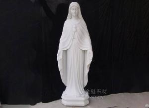 Statue Of The Virgin Mary Life Size White Sculpture Marble