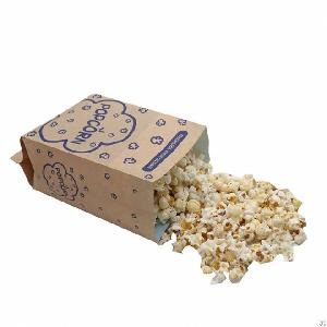 Brown Unbleached Kraft Paper Microwave Popcorn Bag