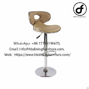 Brown Round Hole Pu Swivel Leather Bar Chair