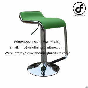 Green One Piece Pu Seat Swivel Leather Bar Chair