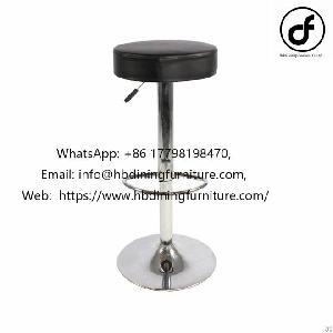 White Pu Seat Swivel Leather Bar Stool