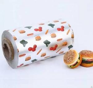 customized printed aluminum foil sandwich hamburger packaging 8011 1235